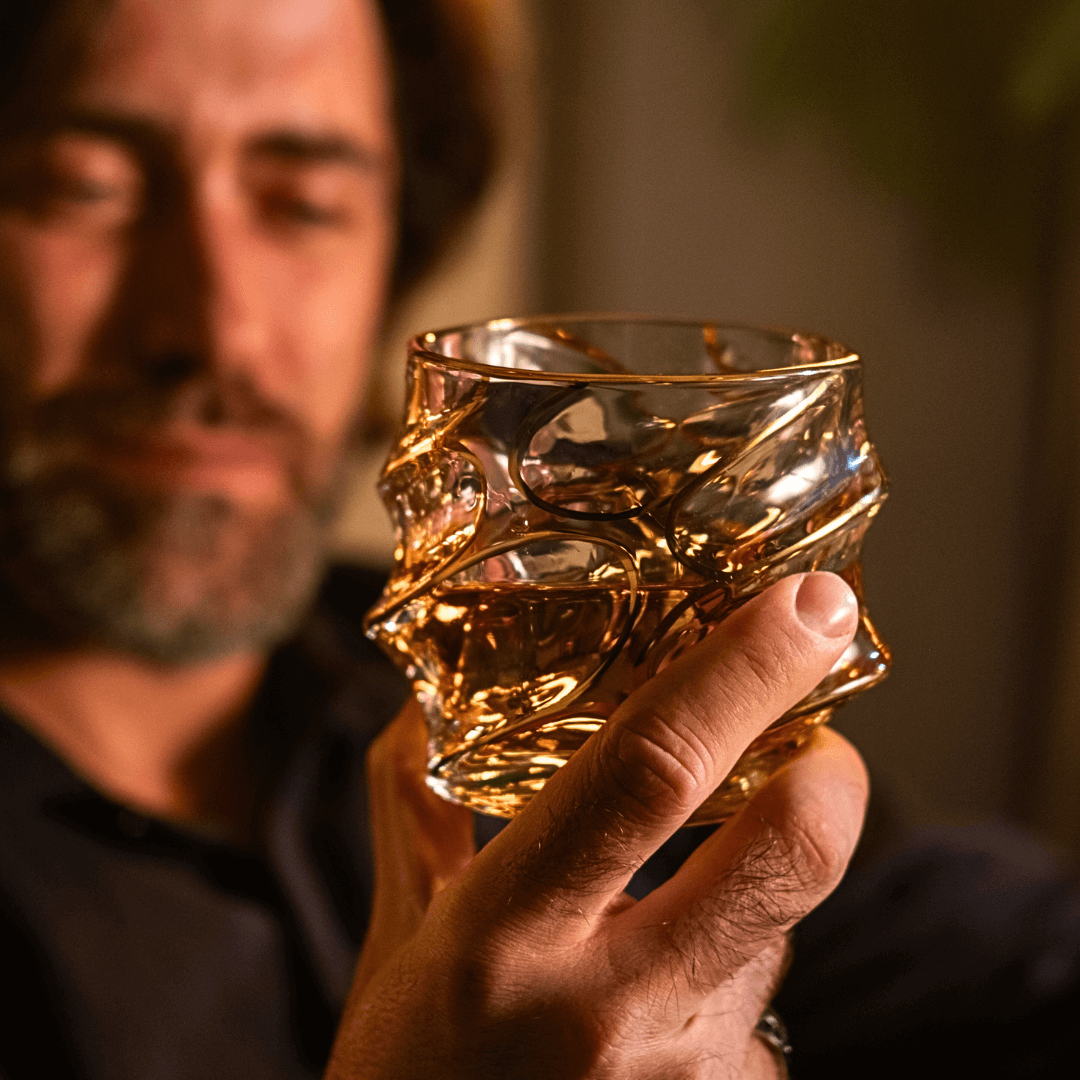 Verre à whisky en cristal japonais Gold Line Storm