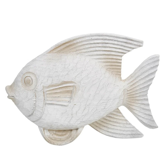 Resin Coastal Fish Decorative Figurine - White (14 inches)