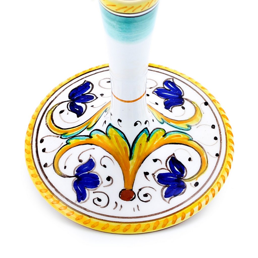DERUTA STEMWARE: Martini Glass on Hand Painted Ceramic Base PERUGINO Design