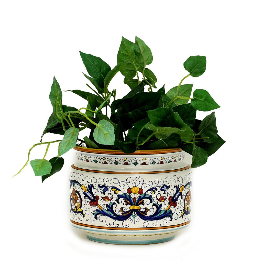 RICCO DERUTA DELUXE: Cylindrical Cover Pot Ricco Deruta Design - Cachepot Planter (Small)