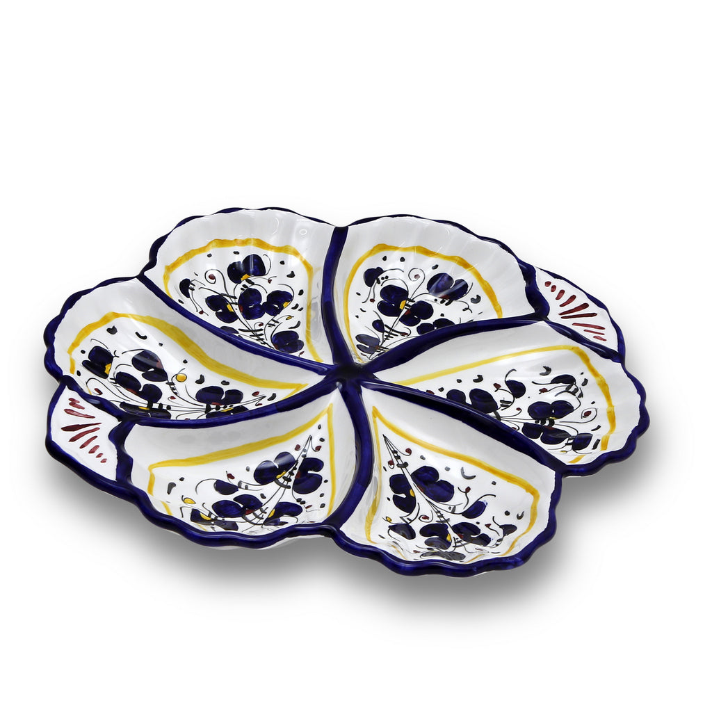 COQ BLEU D'ORVIETO : Plateau apéritif Fiore/Coquille - Six compartiments