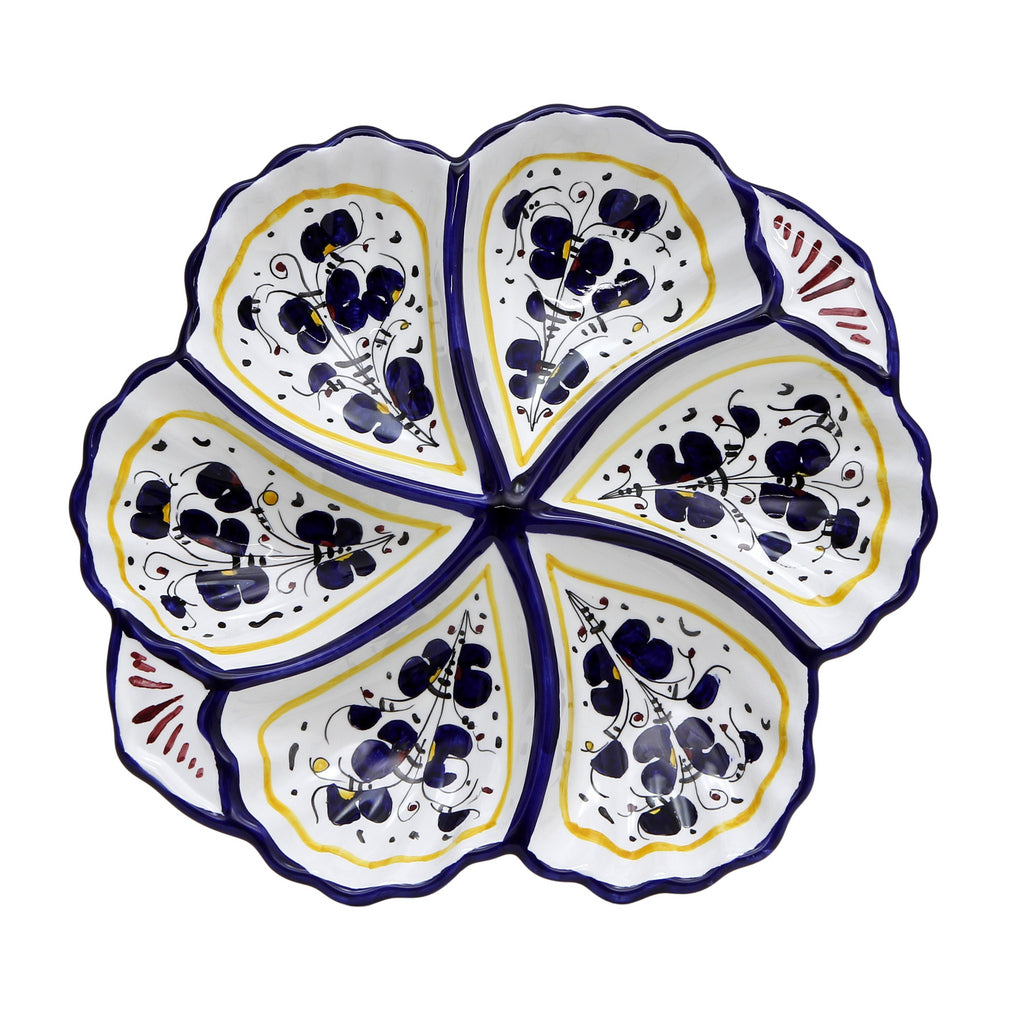 COQ BLEU D'ORVIETO : Plateau apéritif Fiore/Coquille - Six compartiments