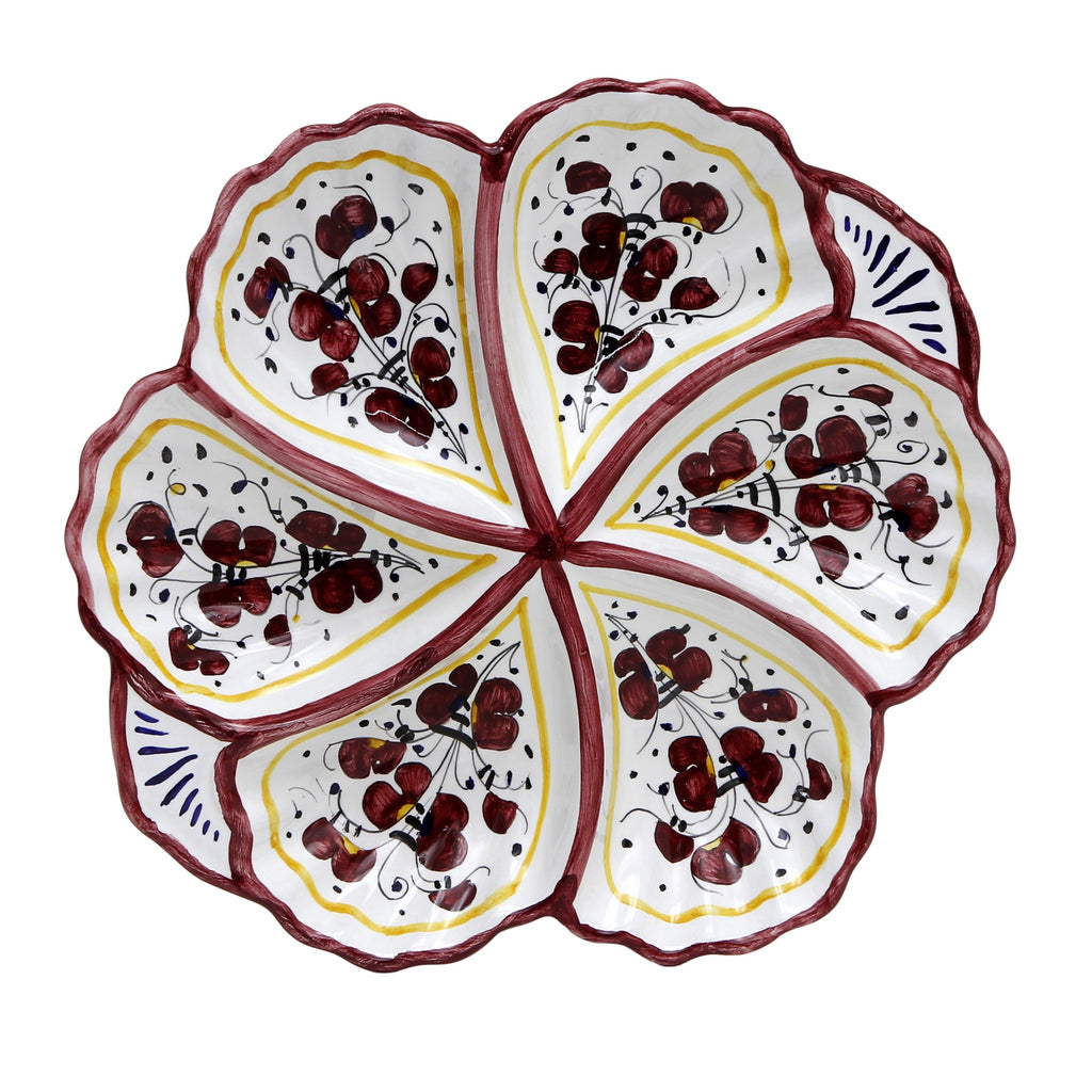 COQ ROUGE D'ORVIETO : Plateau apéritif Fiore/Coquillage - Six compartiments