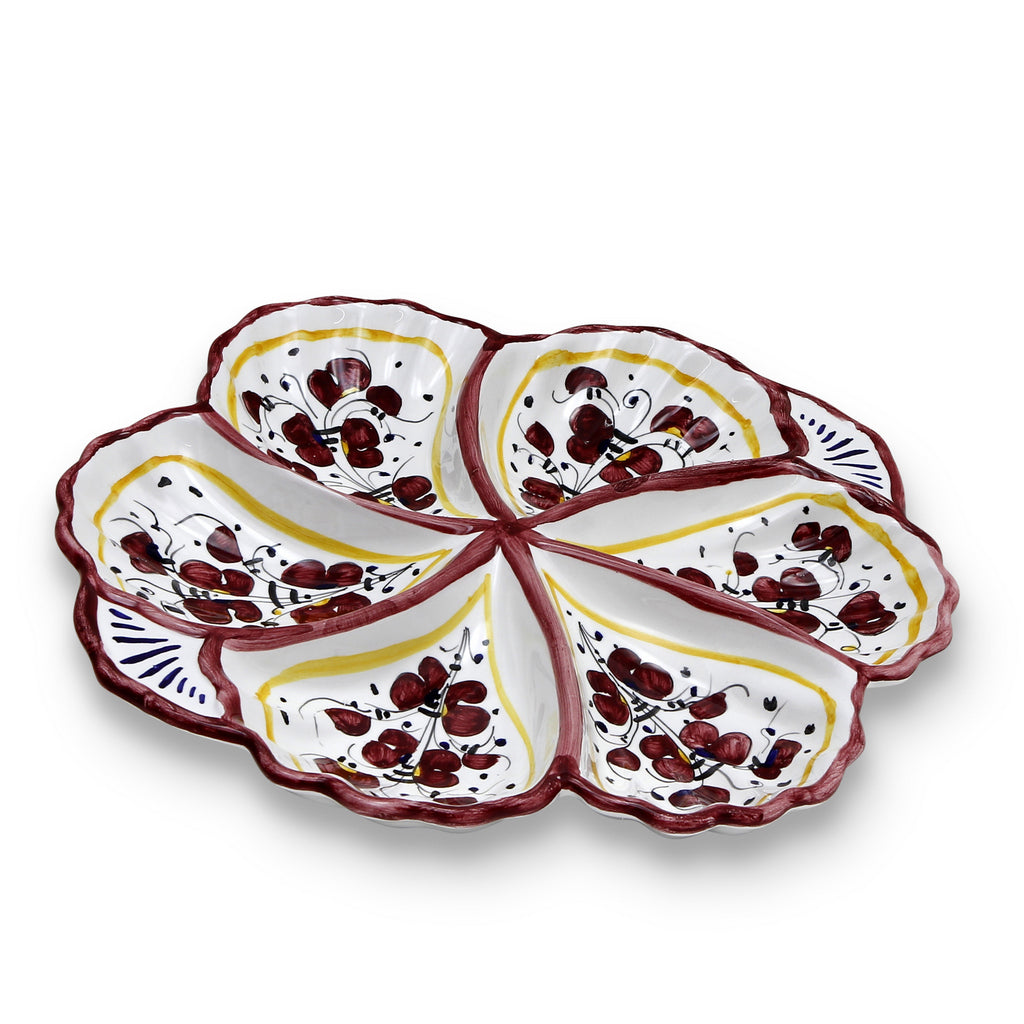 COQ ROUGE D'ORVIETO : Plateau apéritif Fiore/Coquillage - Six compartiments