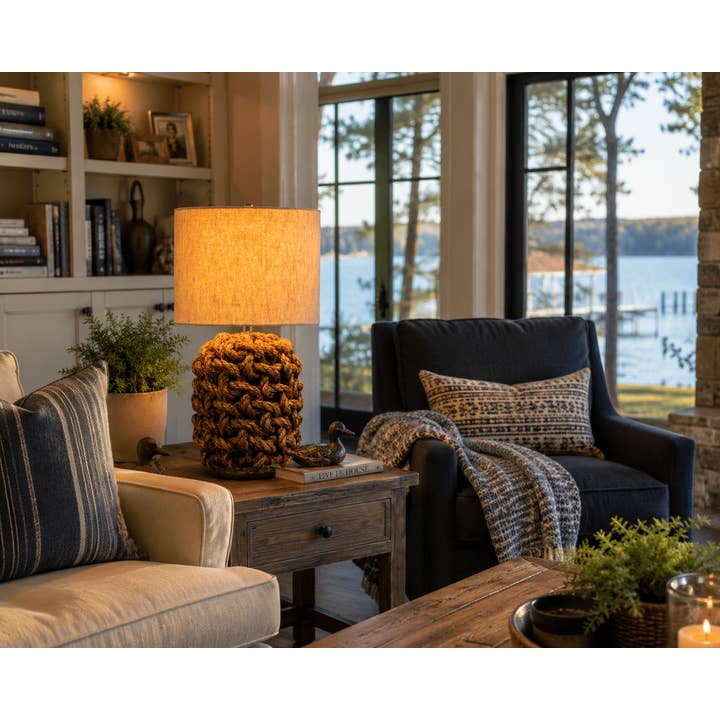 Harbor Knot Handwoven Rope Table Lamp