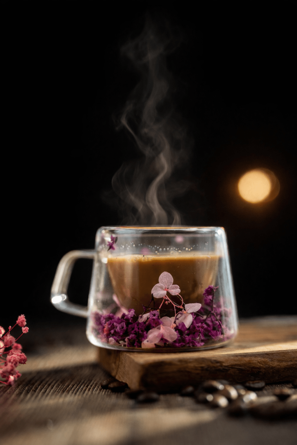 Double Glass Handcrafted Flower Glass Cup Mugs with Dried Flowers - Unique Floral Tea & Coffee Mug