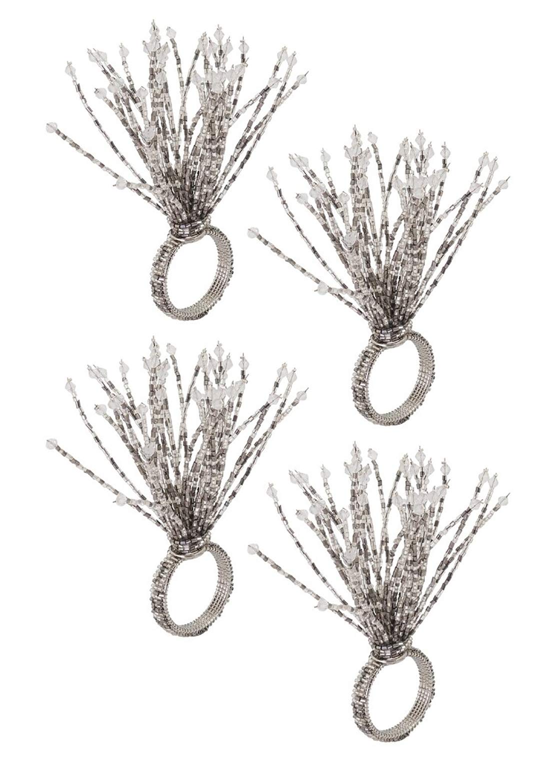 Hand Beaded Spray Design Decorative Napkin Rings