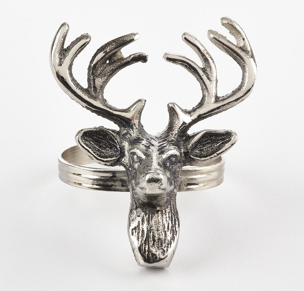 Classic Holiday Reindeer Design Napkin Rings