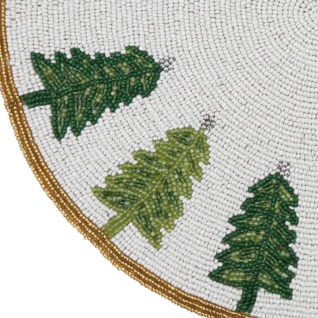 Hand Beaded Christmas Trees Holiday Placemat