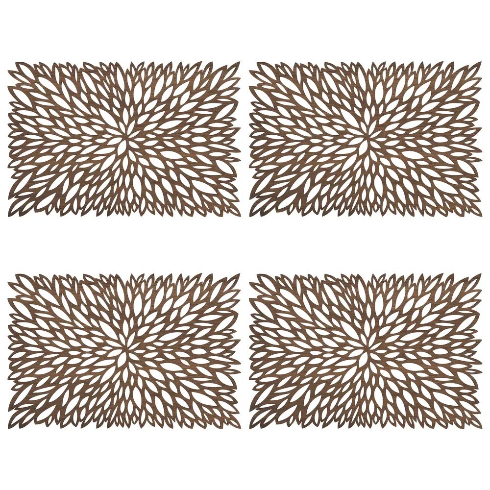 Unique Engineered Wood Laser Cut Placemats 12"x18" Rectangular