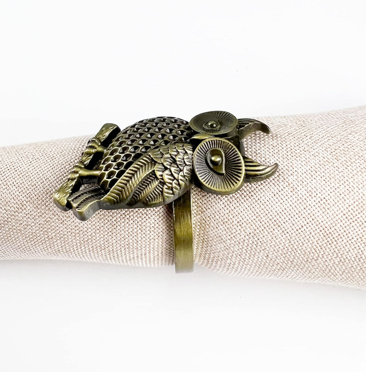 Perched Owl Metal Napkin Rings