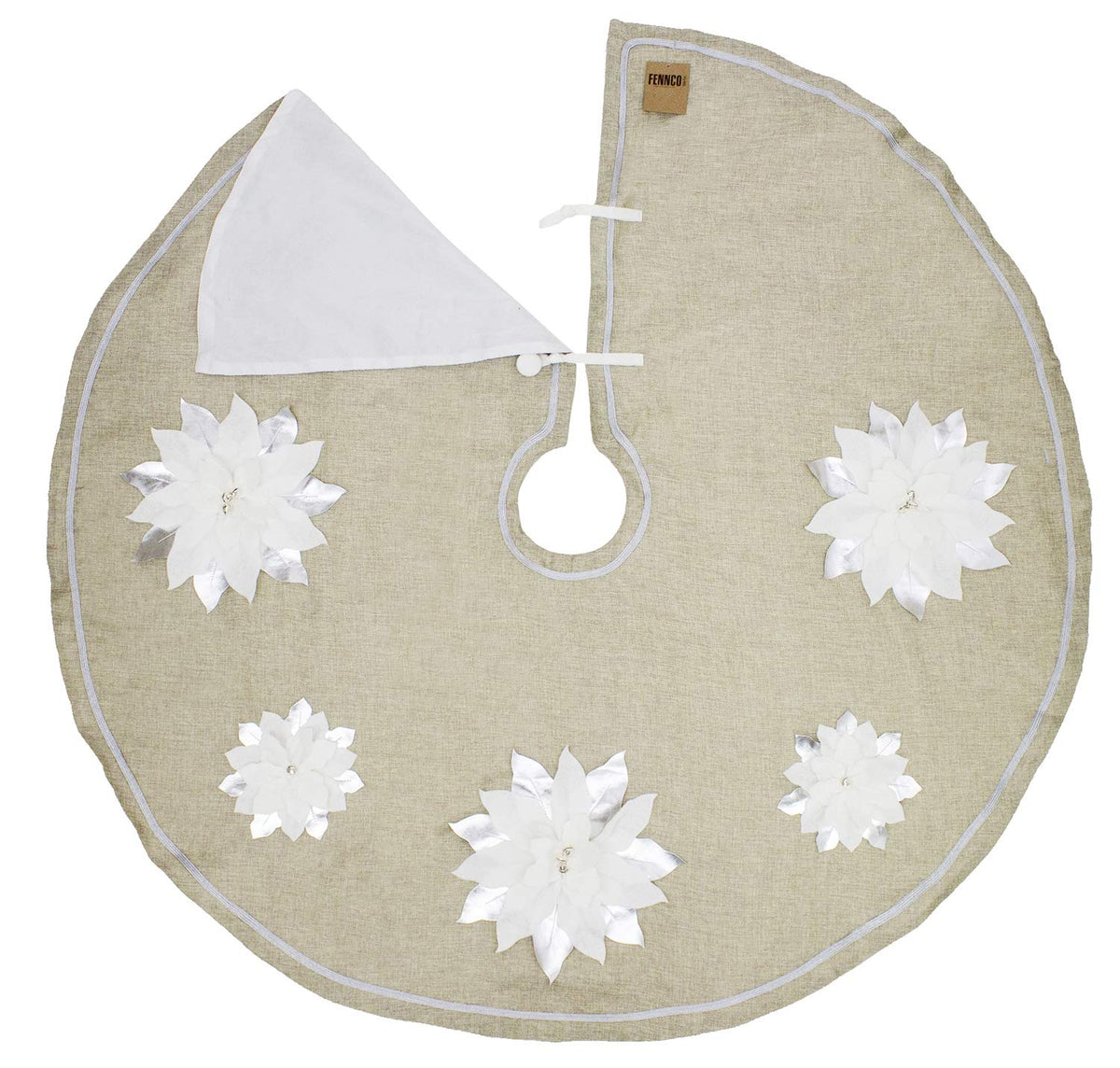 Unique 3D Poinsettia Christmas Tree Skirt (53")