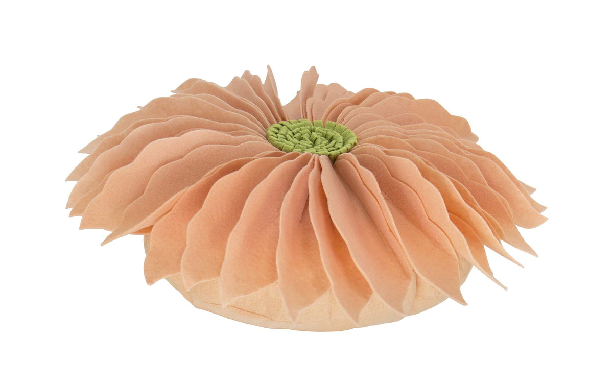 Fennco Styles Handmade Garden 3D Sunflower Decorative Filled Throw Pillow 13" Round - Gold Floral Pillow for Couch, Living Room and Bedroom Décor