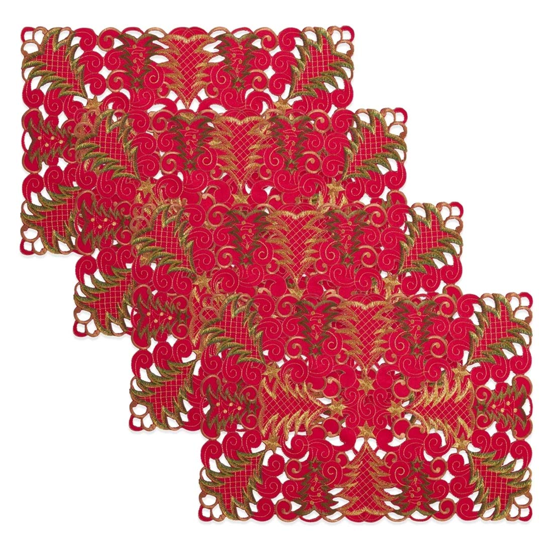 Embroidered Christmas Tree Cutwork Tablecloths