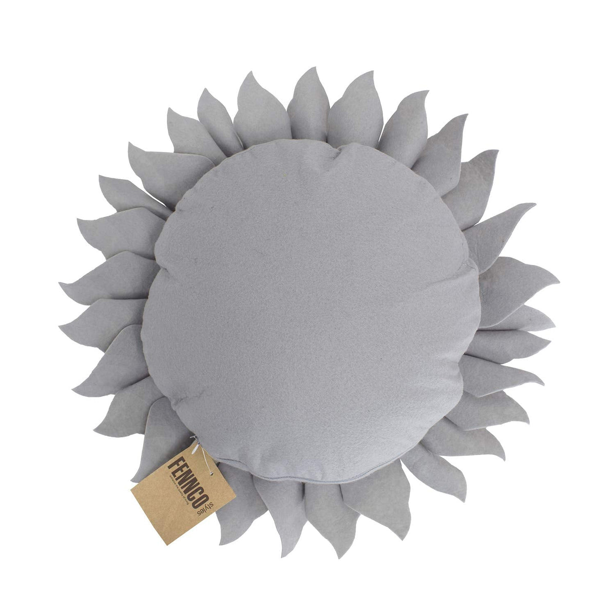 Fennco Styles Handmade Garden 3D Sunflower Decorative Filled Throw Pillow 13" Round - Gold Floral Pillow for Couch, Living Room and Bedroom Décor