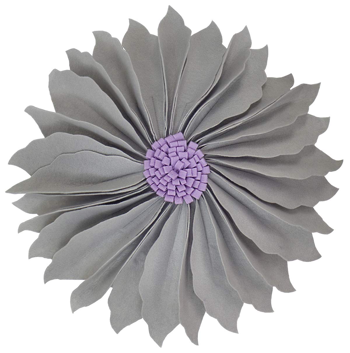 Fennco Styles Handmade Garden 3D Sunflower Decorative Filled Throw Pillow 13" Round - Gold Floral Pillow for Couch, Living Room and Bedroom Décor