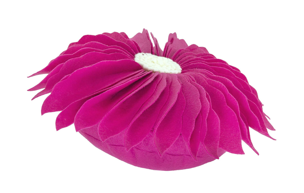 Fennco Styles Handmade Garden 3D Sunflower Decorative Filled Throw Pillow 13" Round - Gold Floral Pillow for Couch, Living Room and Bedroom Décor