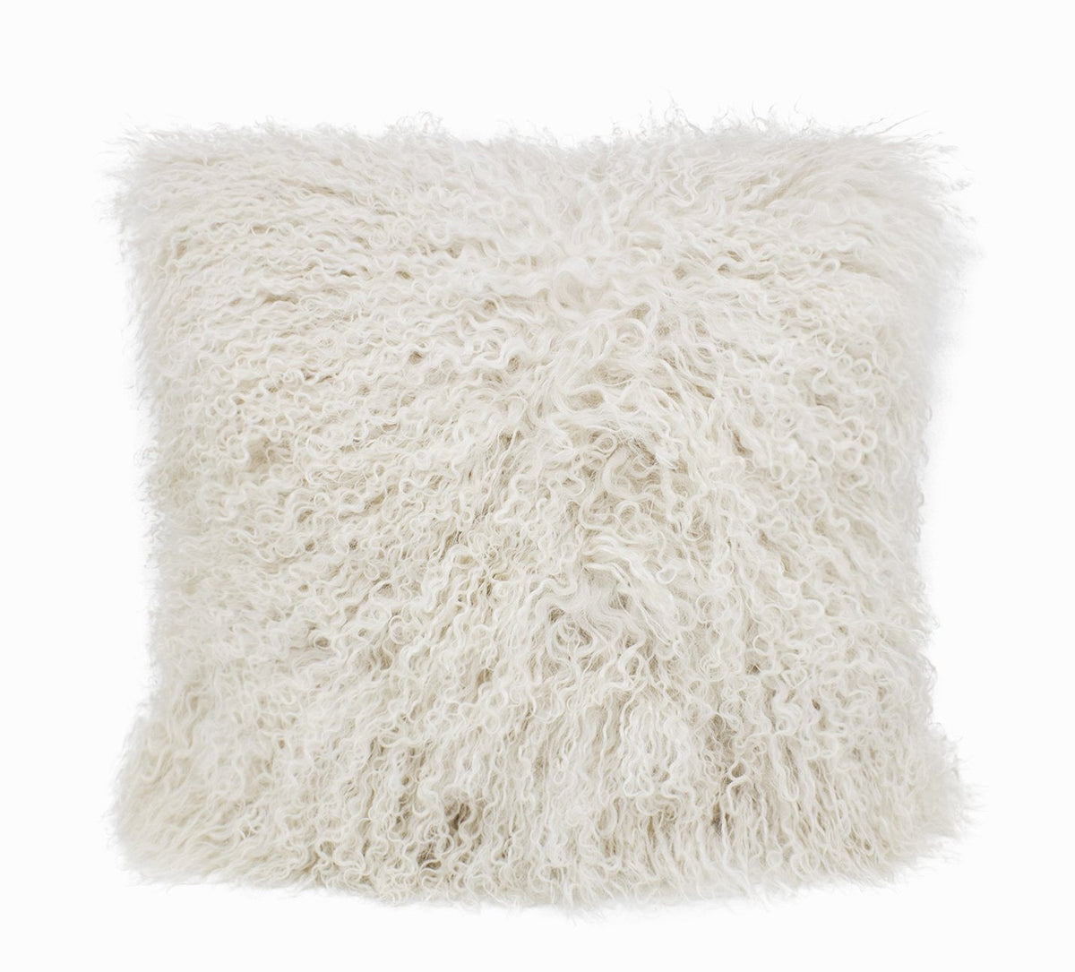Fennco Styles Luxury Grade A Genuine Mongolian Lamb Fur Down Filled Decorative Throw Pillow