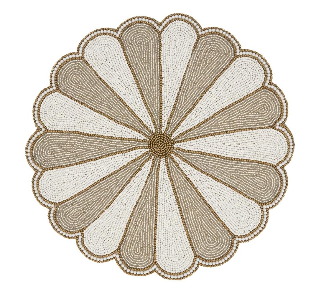 Unique Beaded Pinwheel Holiday Placemat