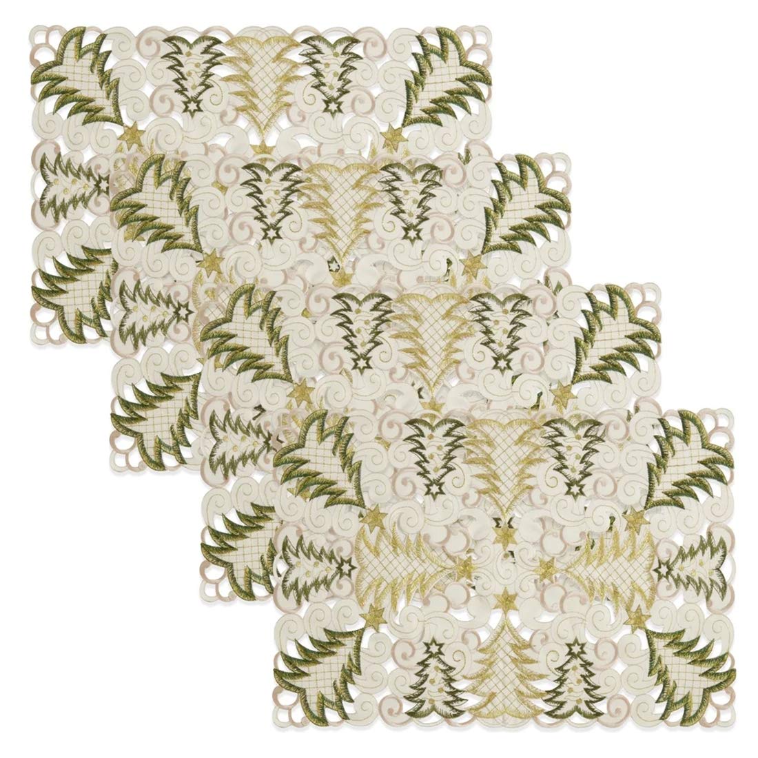 Embroidered Christmas Tree Cutwork Tablecloths