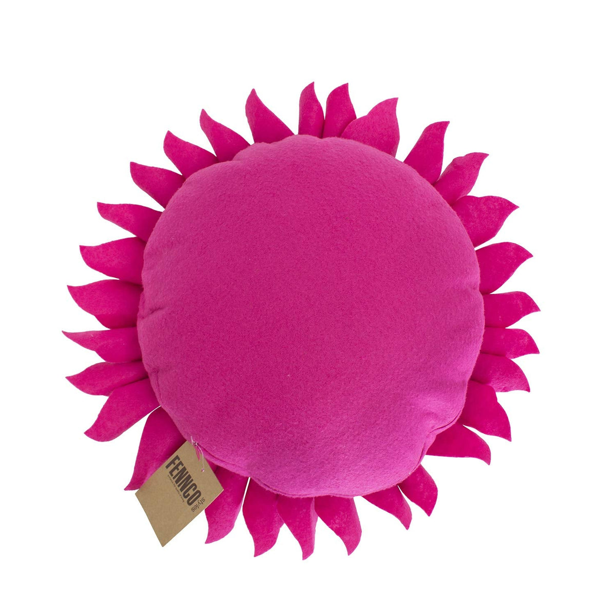 Fennco Styles Handmade Garden 3D Sunflower Decorative Filled Throw Pillow 13" Round - Gold Floral Pillow for Couch, Living Room and Bedroom Décor
