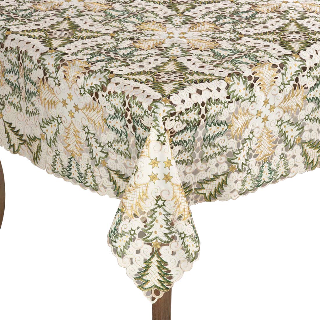 Embroidered Christmas Tree Cutwork Tablecloths