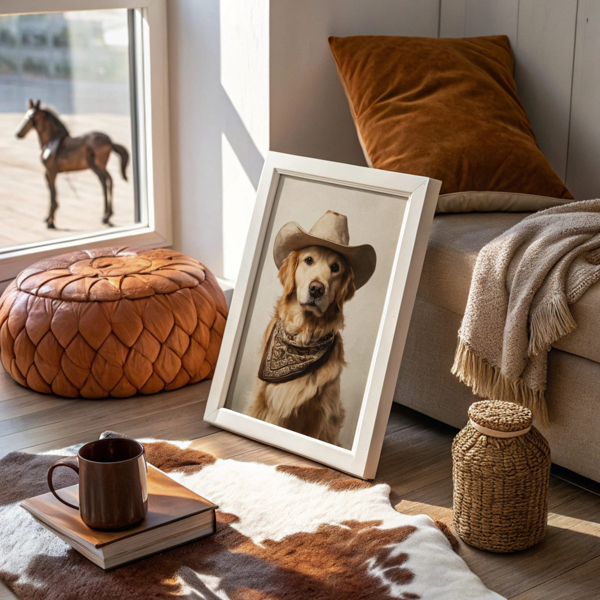 L'audace posizione di un cowboy canino