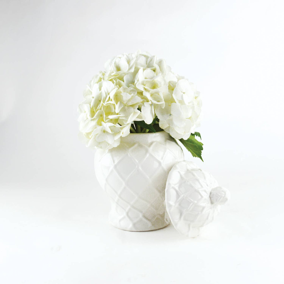 White Textured Ginger Jar - Three Sizes