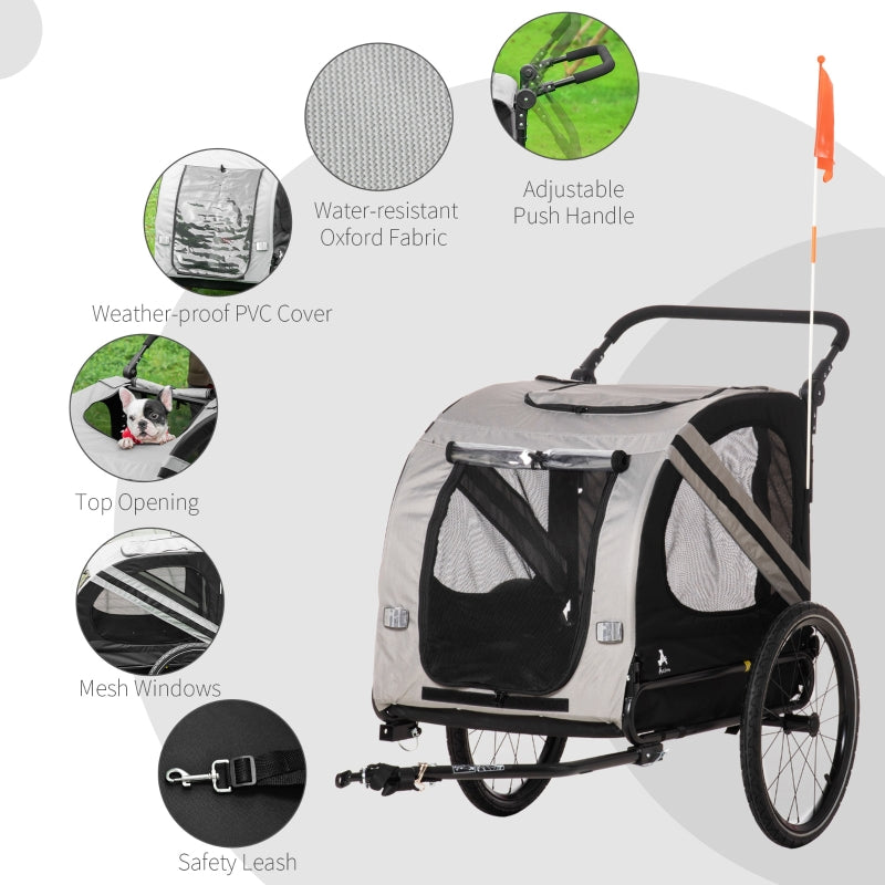 Rimorchio e passeggino 2 in 1 per animali domestici