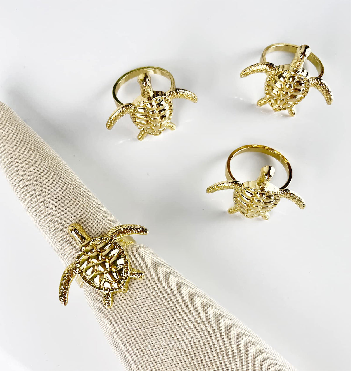 Nature's Touch Sea Turtle Metal Napkin Rings
