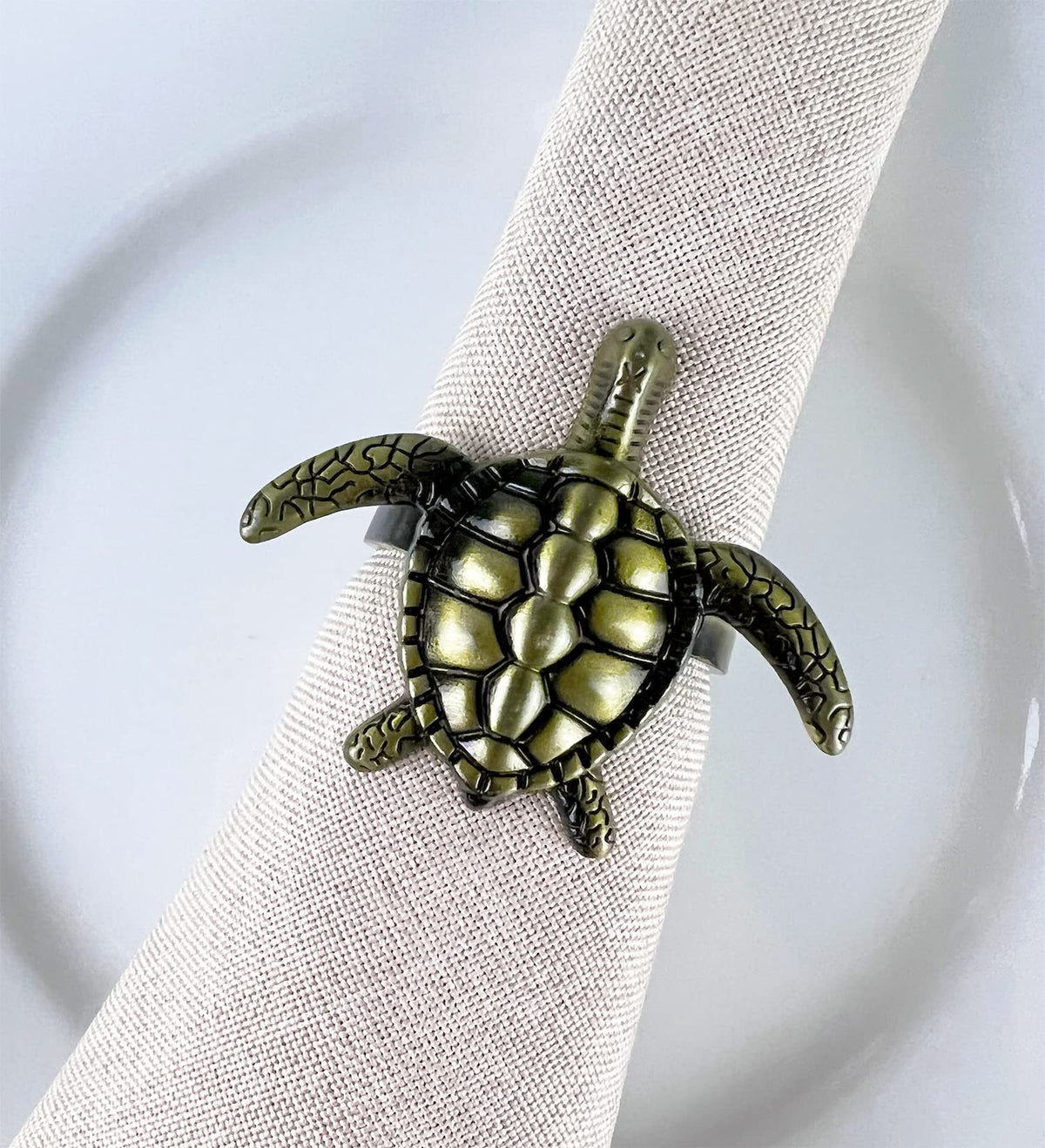 Nature's Touch Sea Turtle Metal Napkin Rings