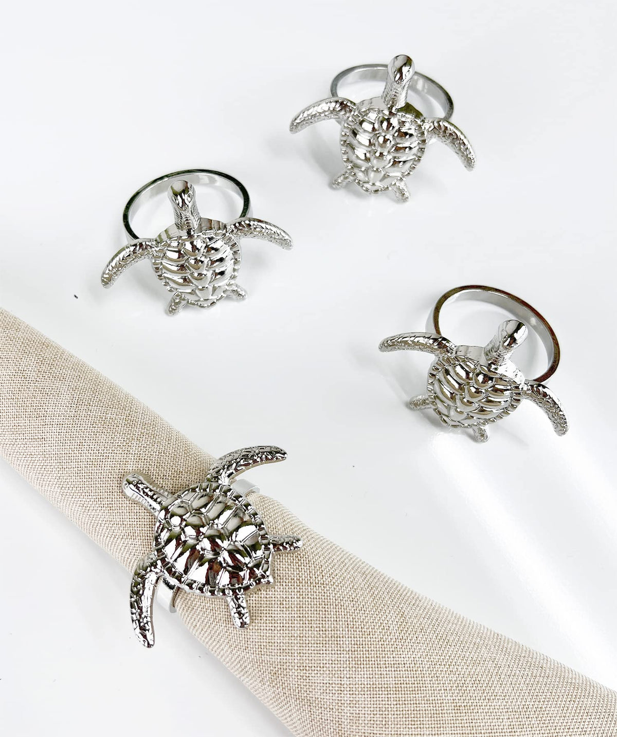 Nature's Touch Sea Turtle Metal Napkin Rings