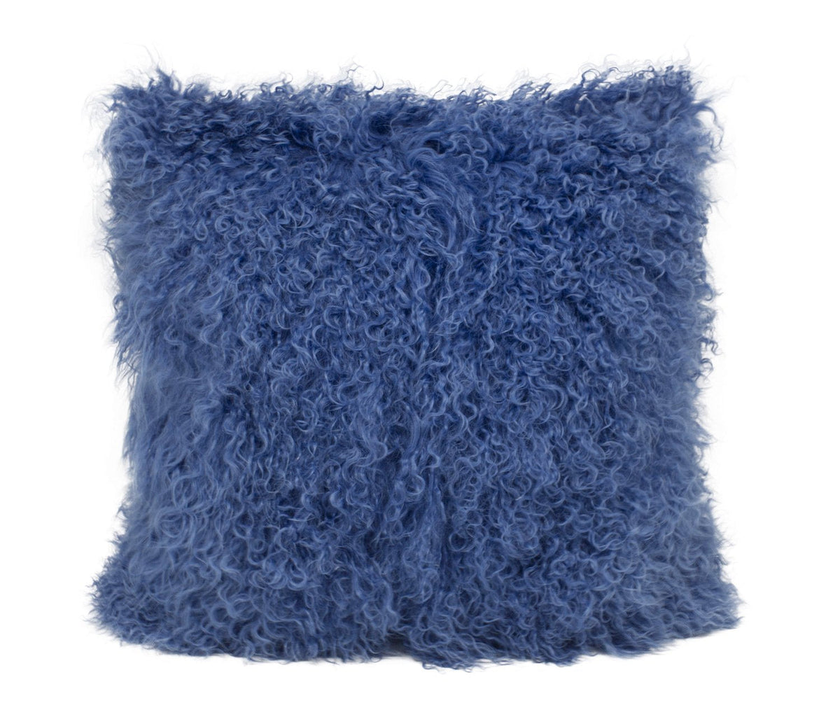Fennco Styles Luxury Grade A Genuine Mongolian Lamb Fur Down Filled Decorative Throw Pillow