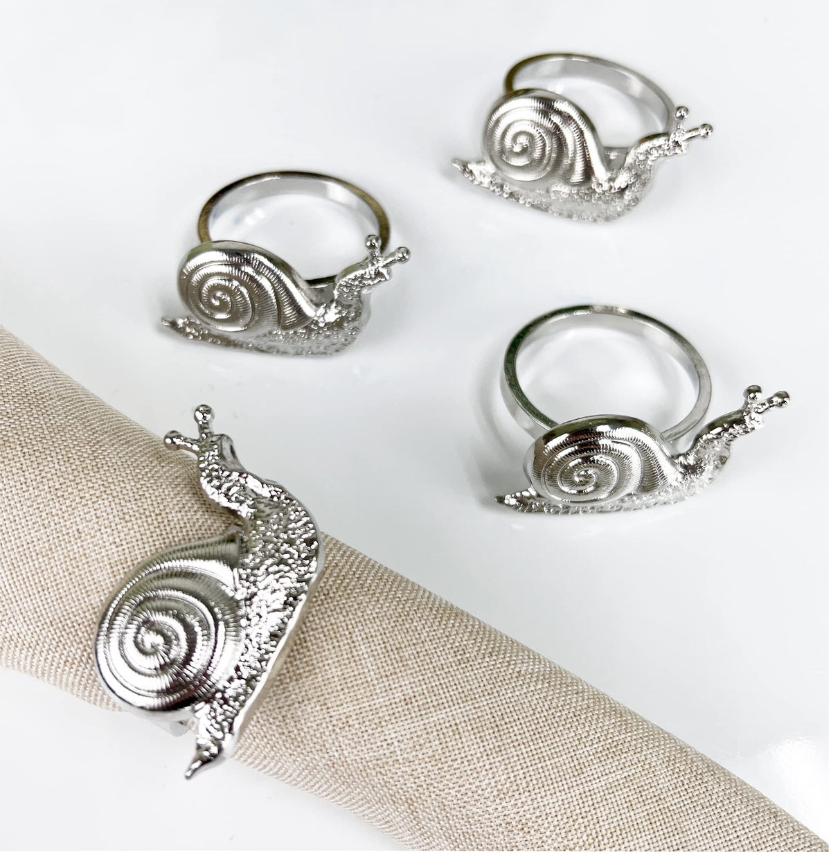 Nature's Touch Snail Metal Napkin Rings