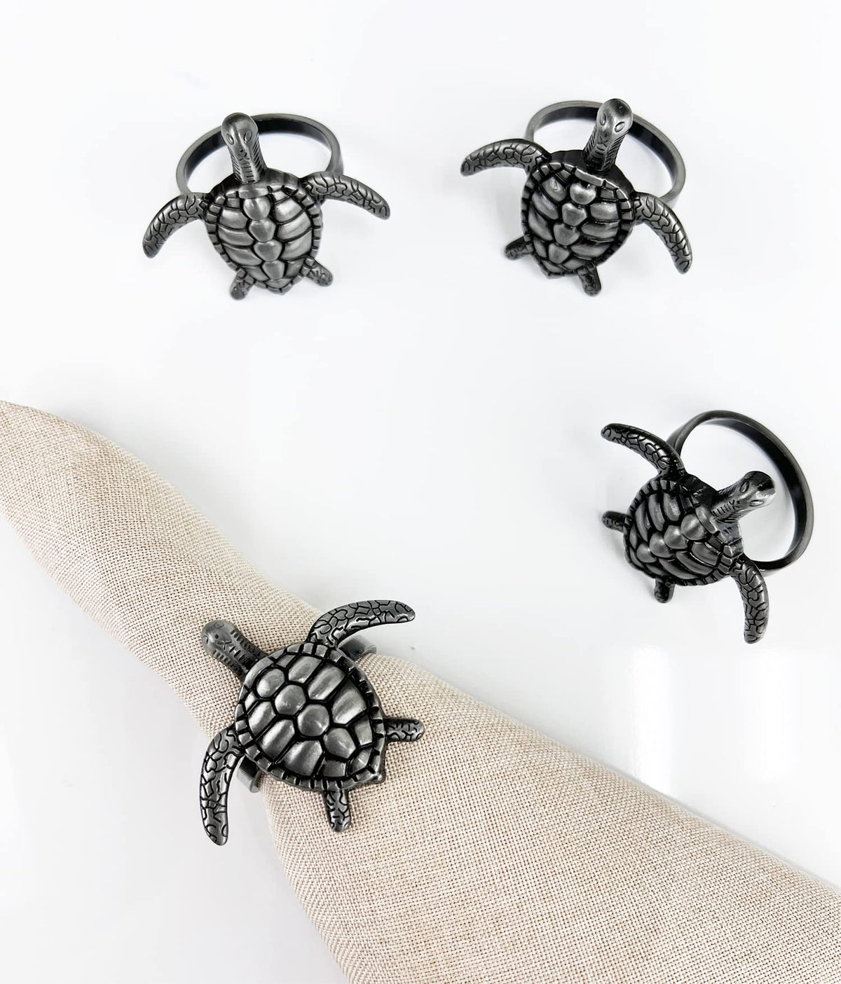 Nature's Touch Sea Turtle Metal Napkin Rings