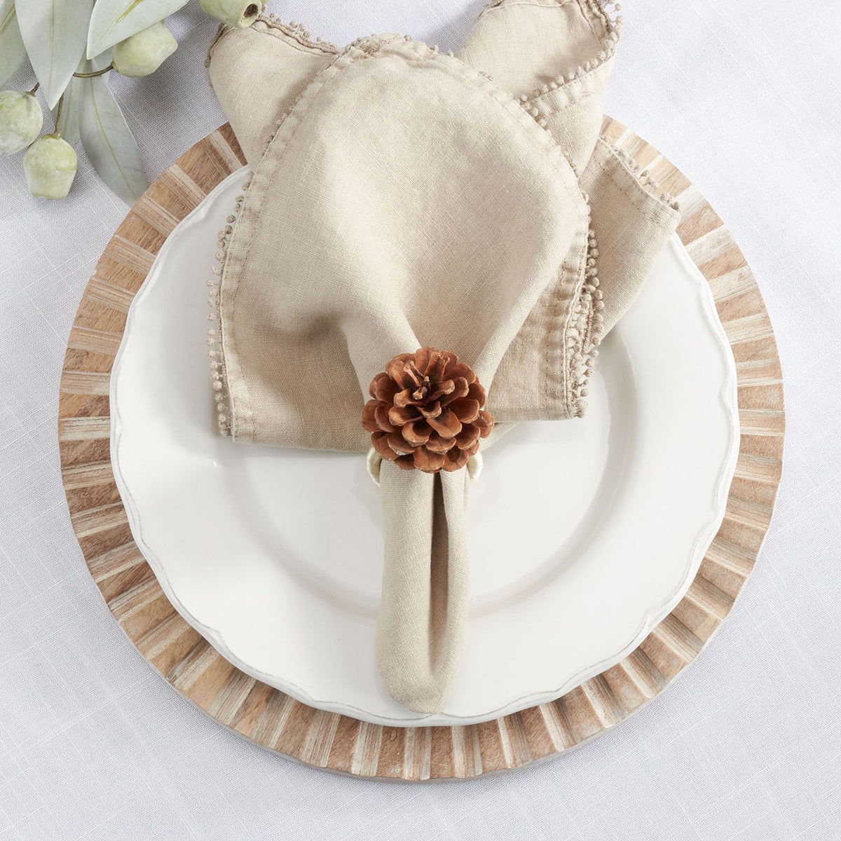 Natural Pine Cone Decorative Napkin Rings