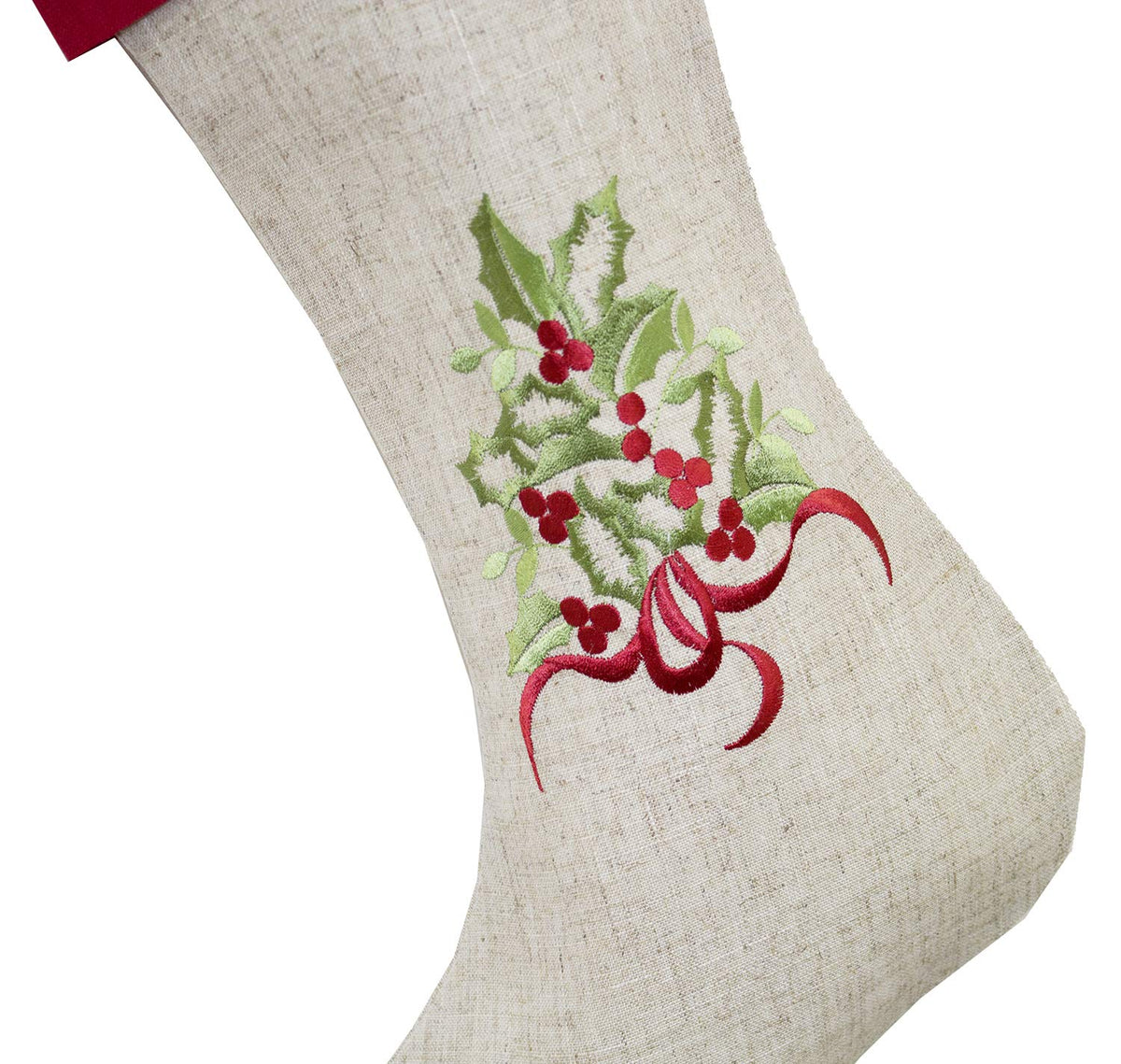 Embroidered Holly Christmas Tree Holiday Decorative Tree Skirt
