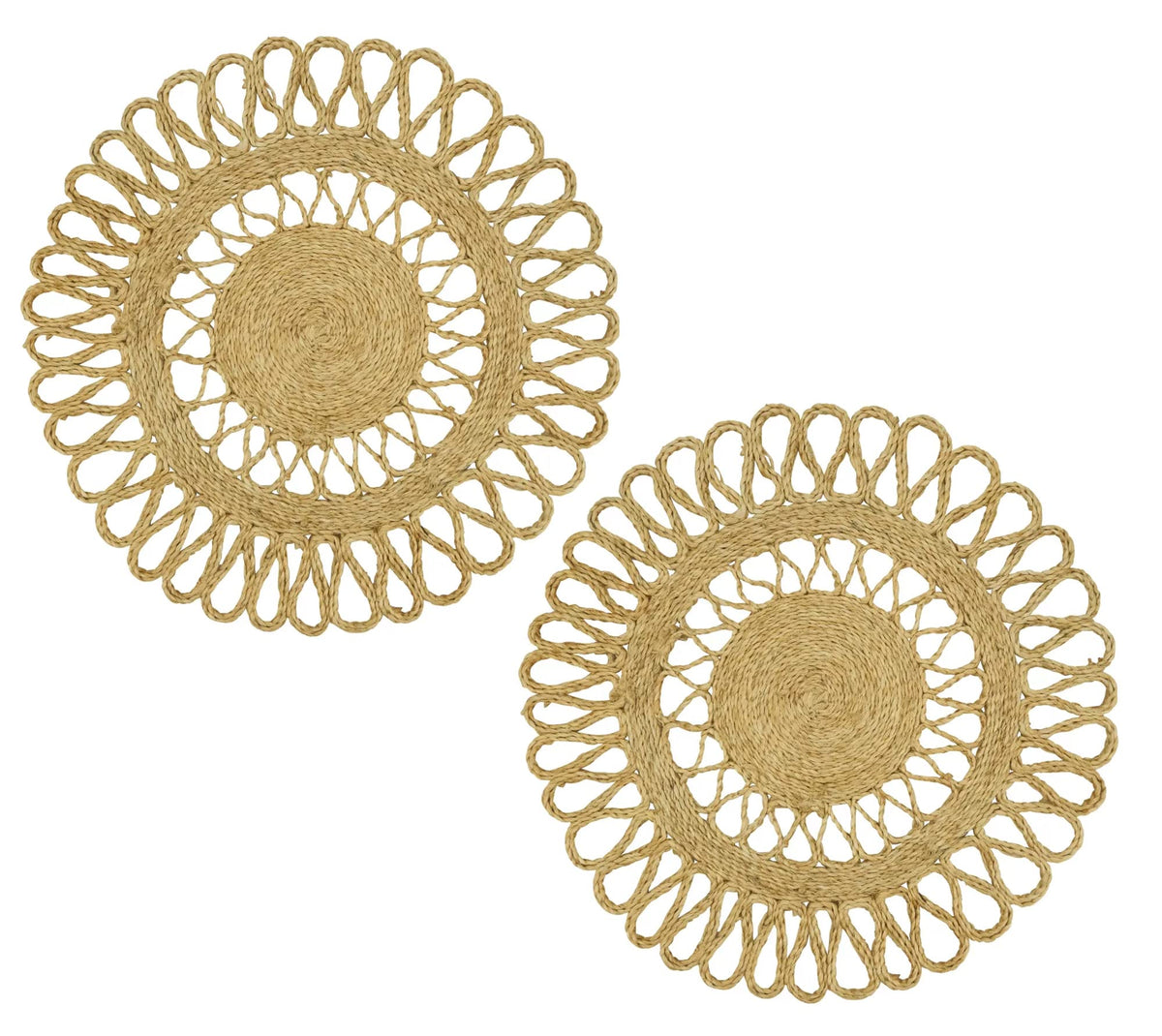 Handwoven Loopy Jute Placemats 16" Round