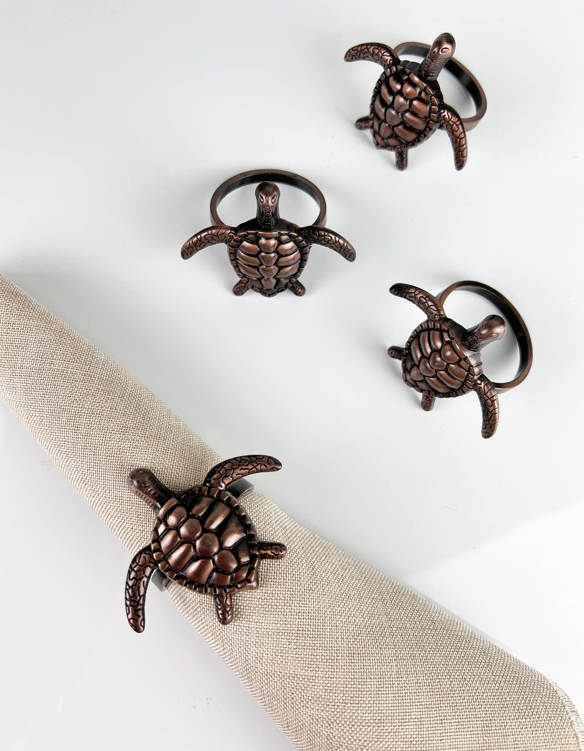 Nature's Touch Sea Turtle Metal Napkin Rings