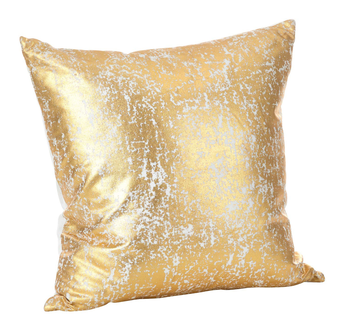 Fennco Styles Donnelou Collection Glamour Metallic Foil 100% Pure Cotton 18 x 18 inch Decorative Throw Pillow with Case & Insert – Gold Throw Pillow for Couch, Bedroom and Living Room Décor