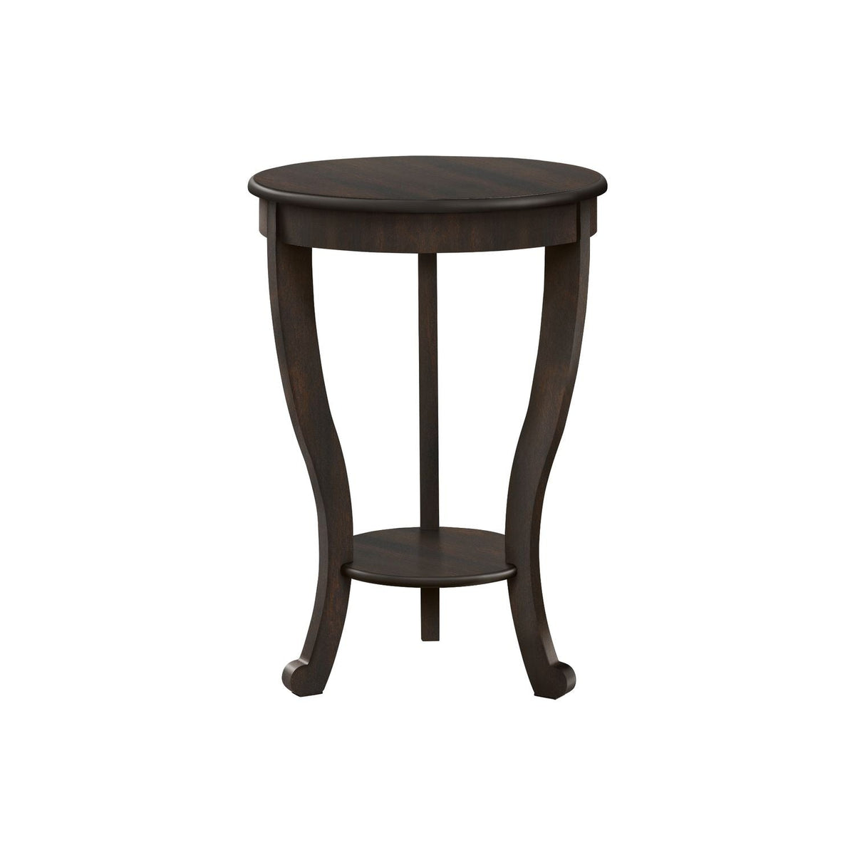 Table d'appoint, 2 niveaux, style traditionnel - Noyer