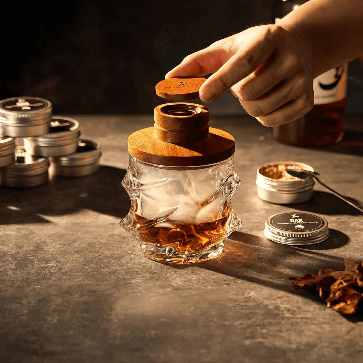 Kit de fumage Tsuki pour whisky et cocktail (ensemble Storm)