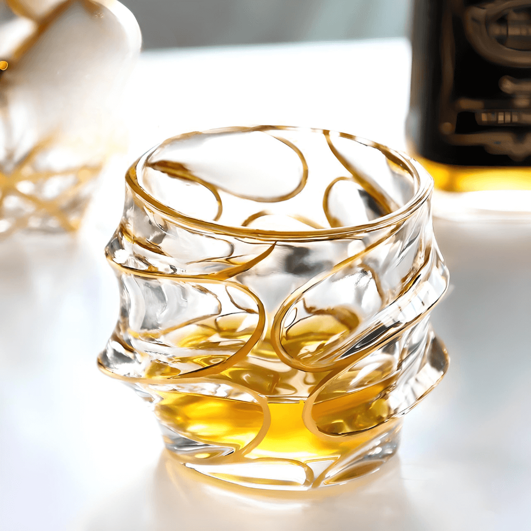 Verre à whisky en cristal japonais Gold Line Storm