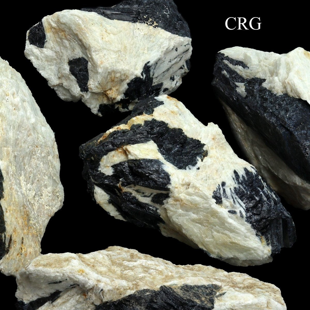 Tourmaline noire dans matrice blanche (tailles assorties)