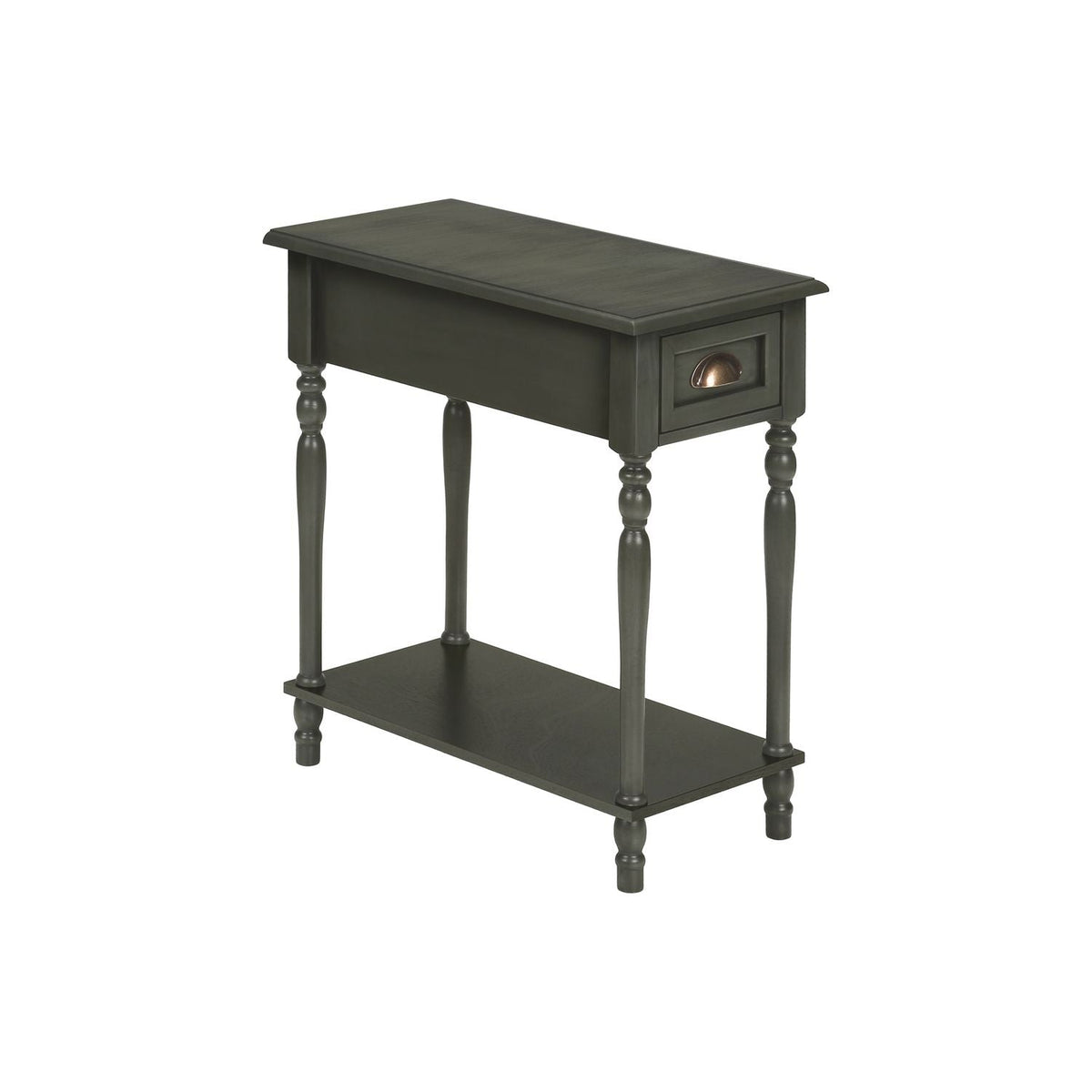 Tavolino d'appoggio, 2 ripiani, cassetto portaoggetti, elegante design tradizionale