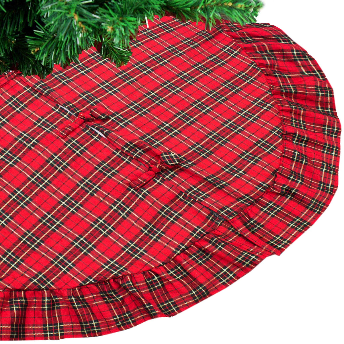 Holiday Tartan Plaid Dazzle Christmas Decorative Tree Skirt