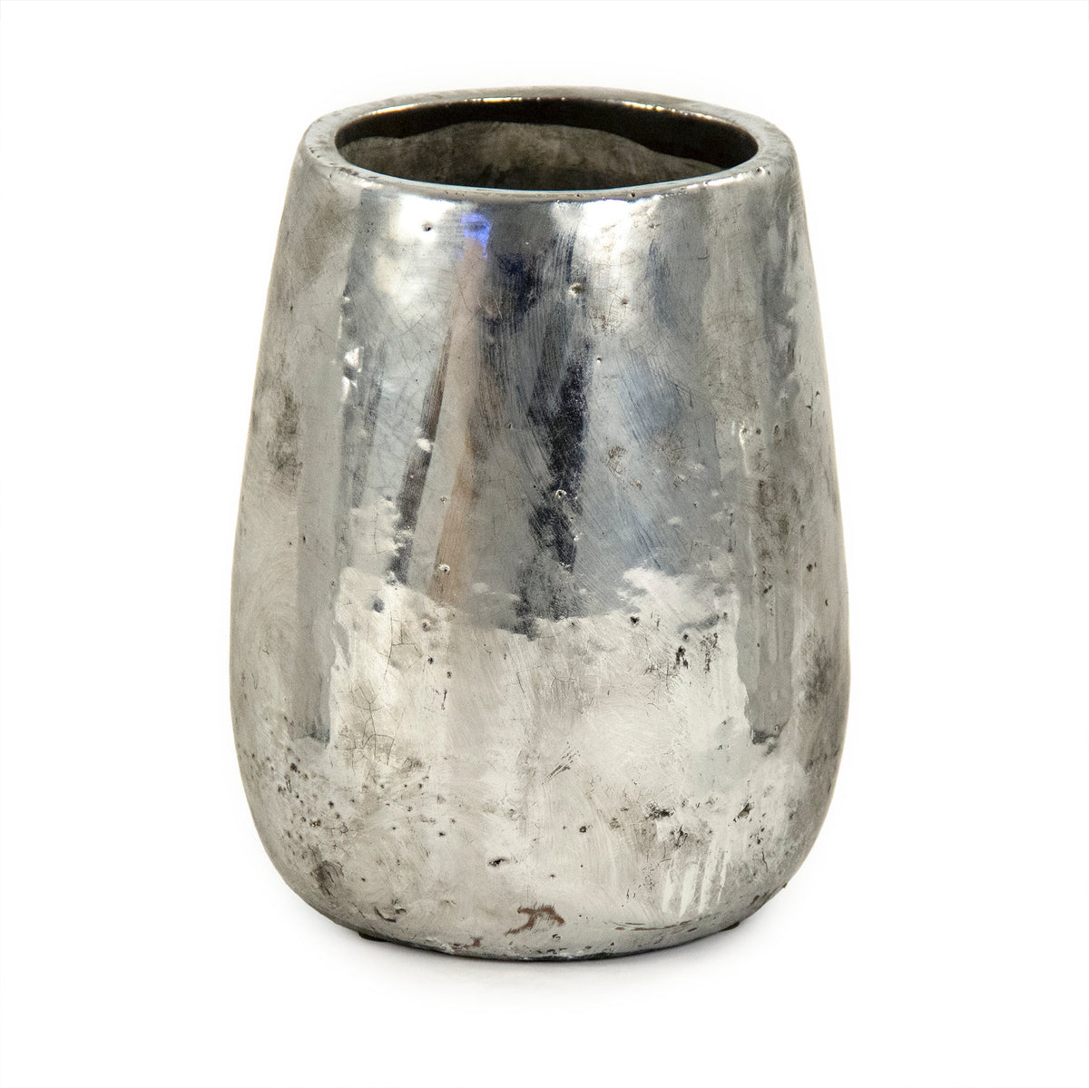 Celine Distressed Metallic Ceramic Vase