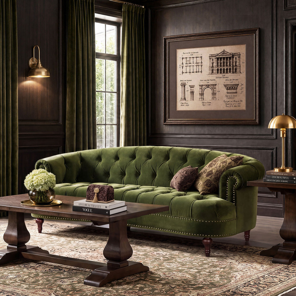 La Rosa - Divano Chesterfield vittoriano capitonné