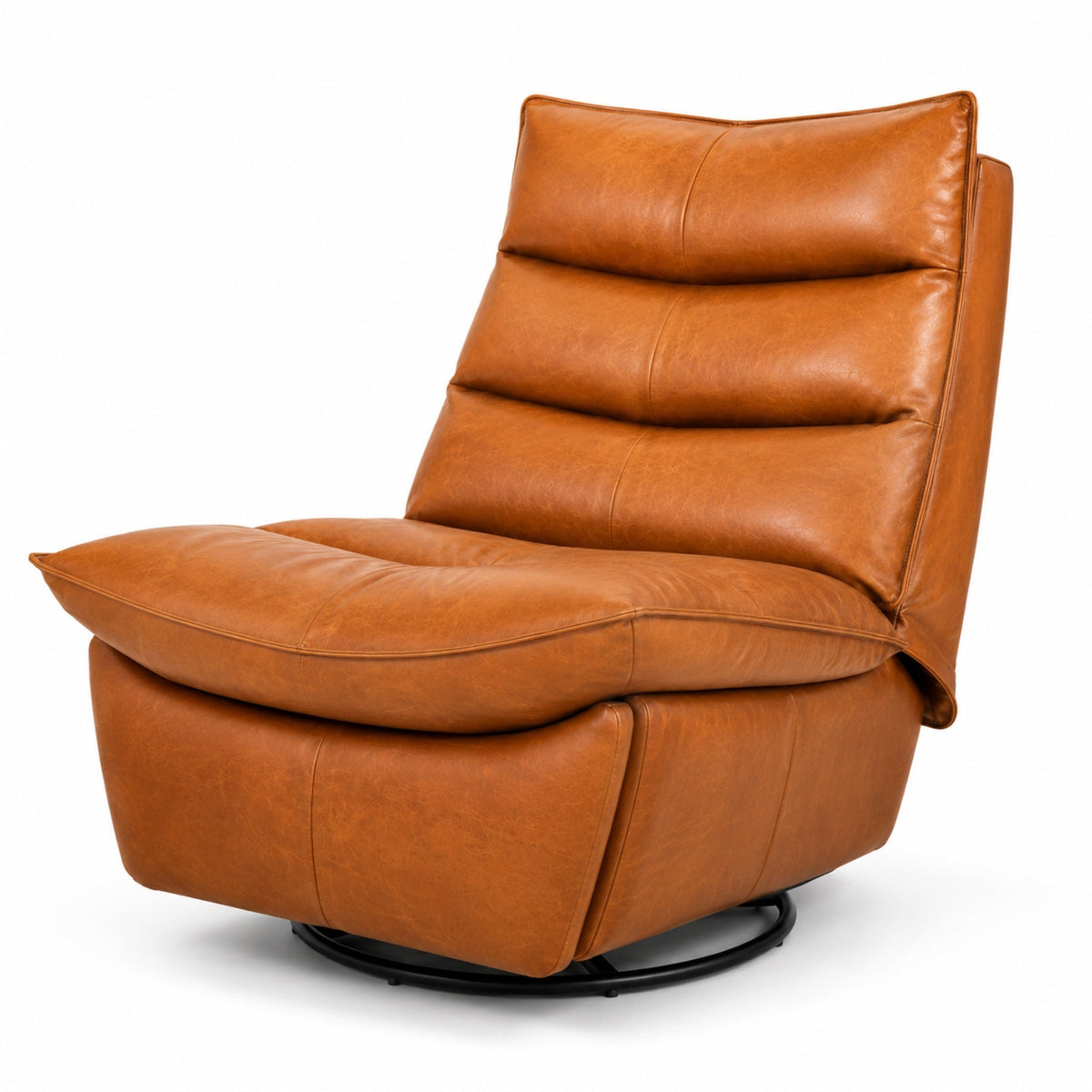 Bennett Top Grain Leather Power Swivel Rocker Recliner