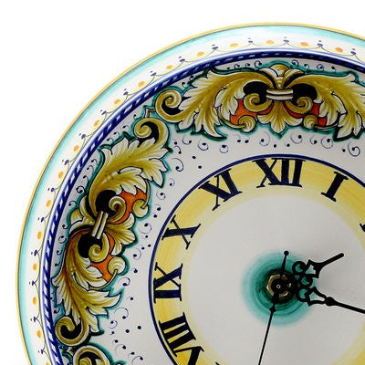 DERUTA VARIO : Horloge murale ronde décor Feuilles Vertes